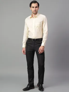 Men's Yellow Checked Full Sleeve Formal Shirt