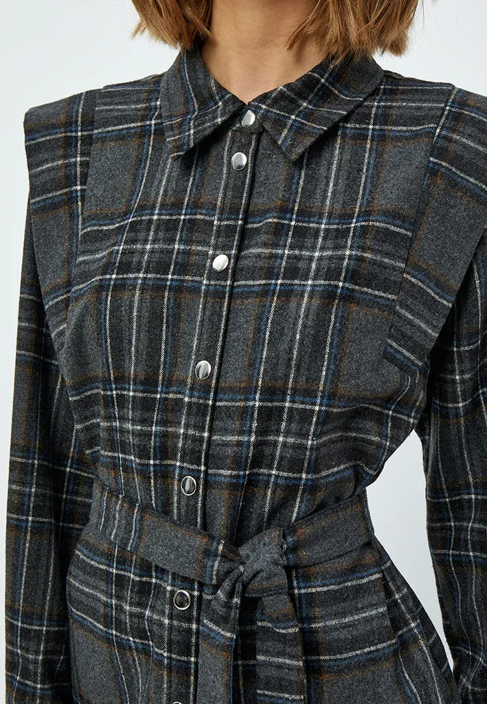 MSAshanti Shirt Jacket - Slate Brown Checked