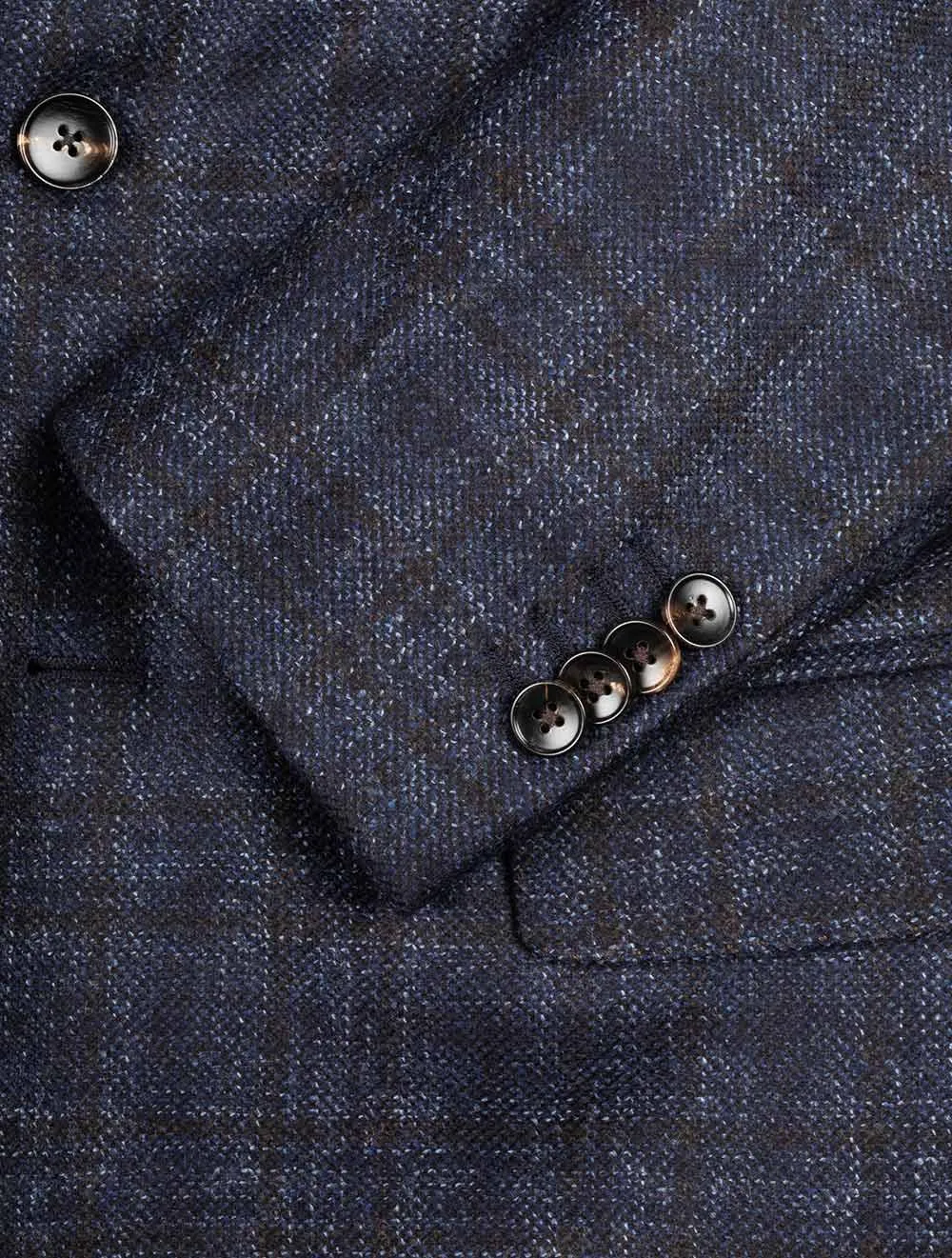Navy With Brown Check Scooter Jacket Navy