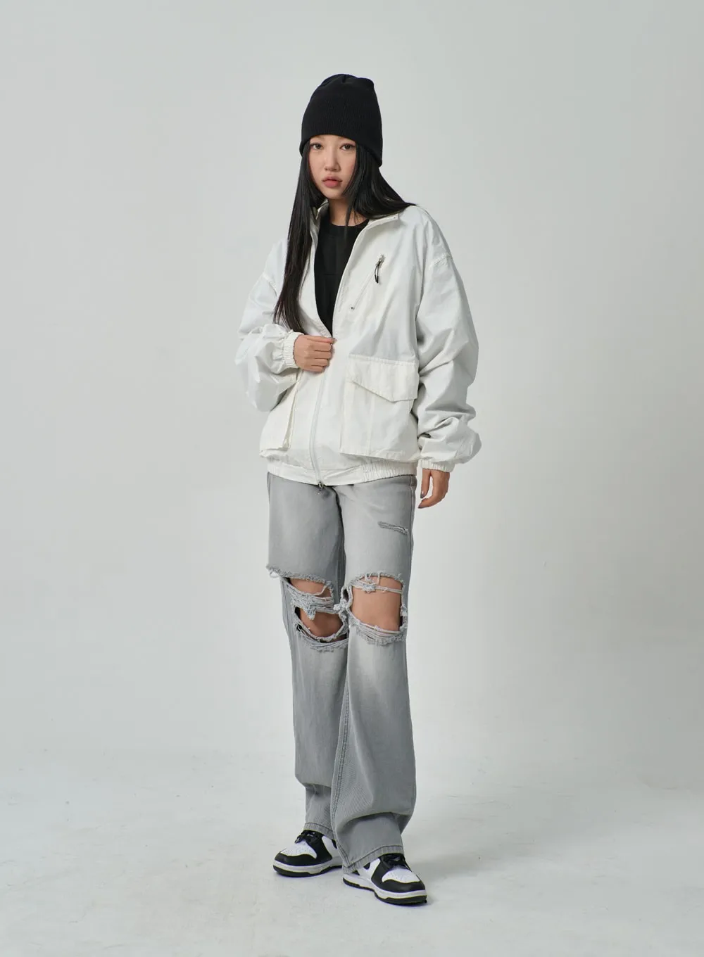 Oversized Zip-Up Jacket IF316