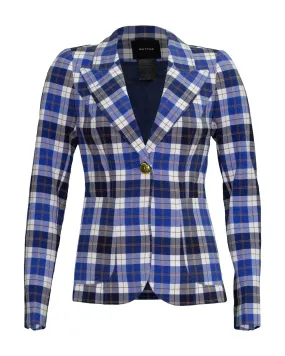 Patch Pocket Duchess Blazer Blue Plaid