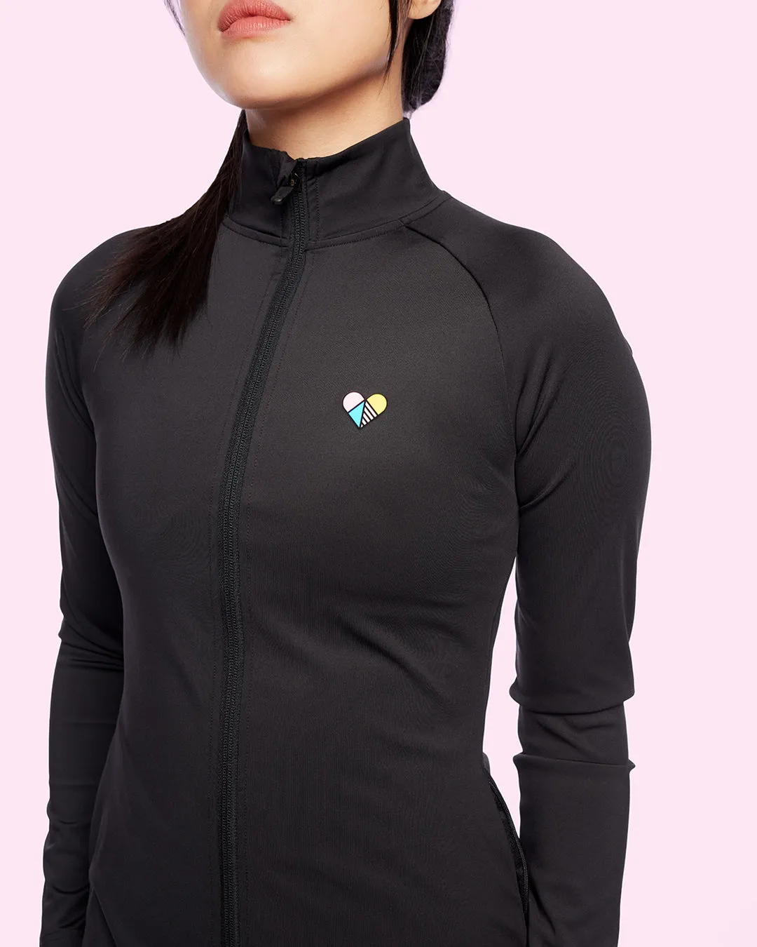 Peachylean Structured Full-Zip Top Black