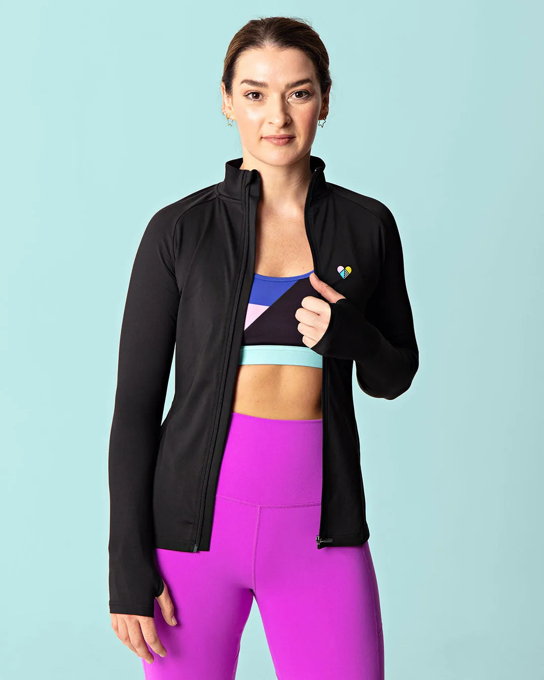 Peachylean Structured Full-Zip Top Black