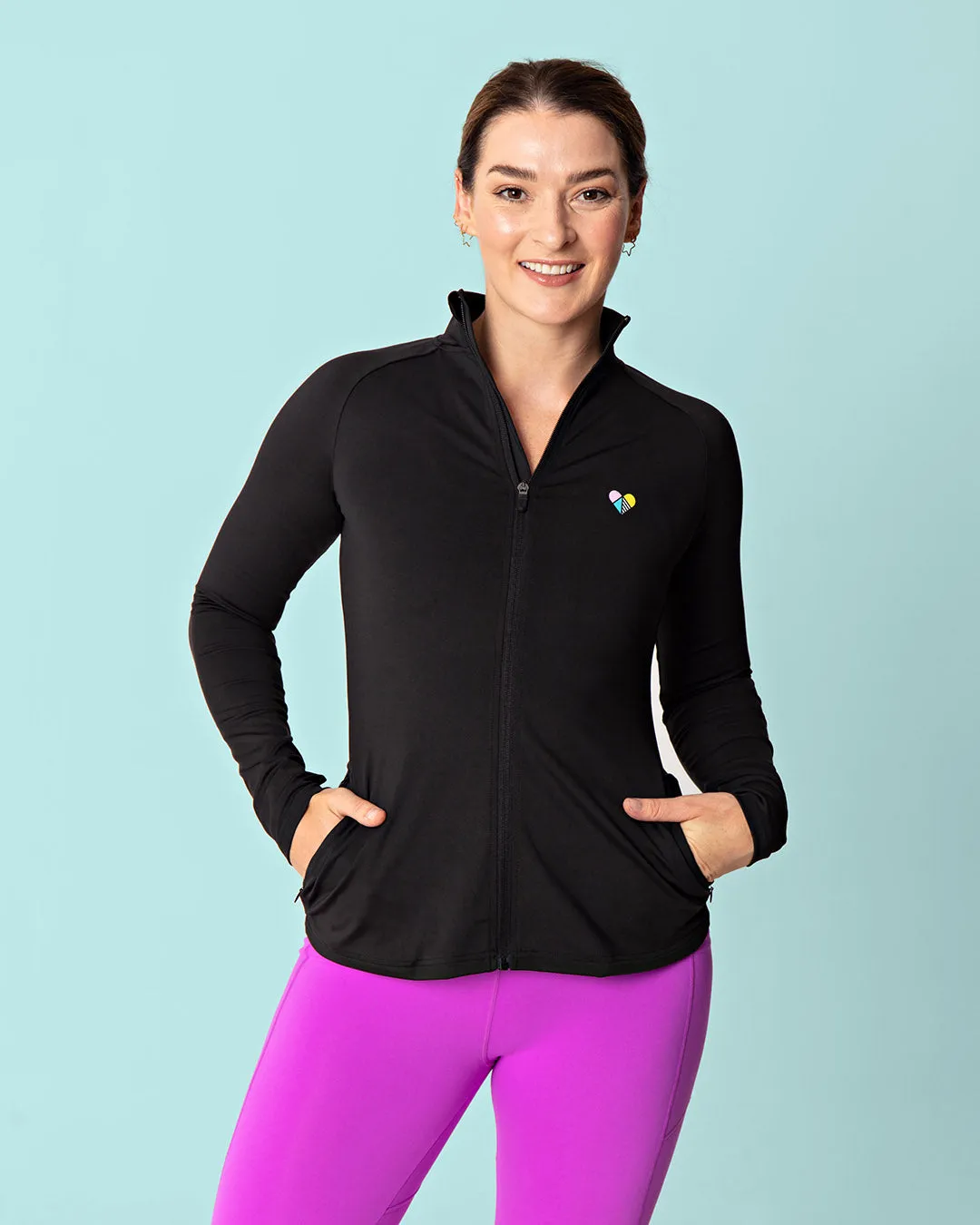 Peachylean Structured Full-Zip Top Black