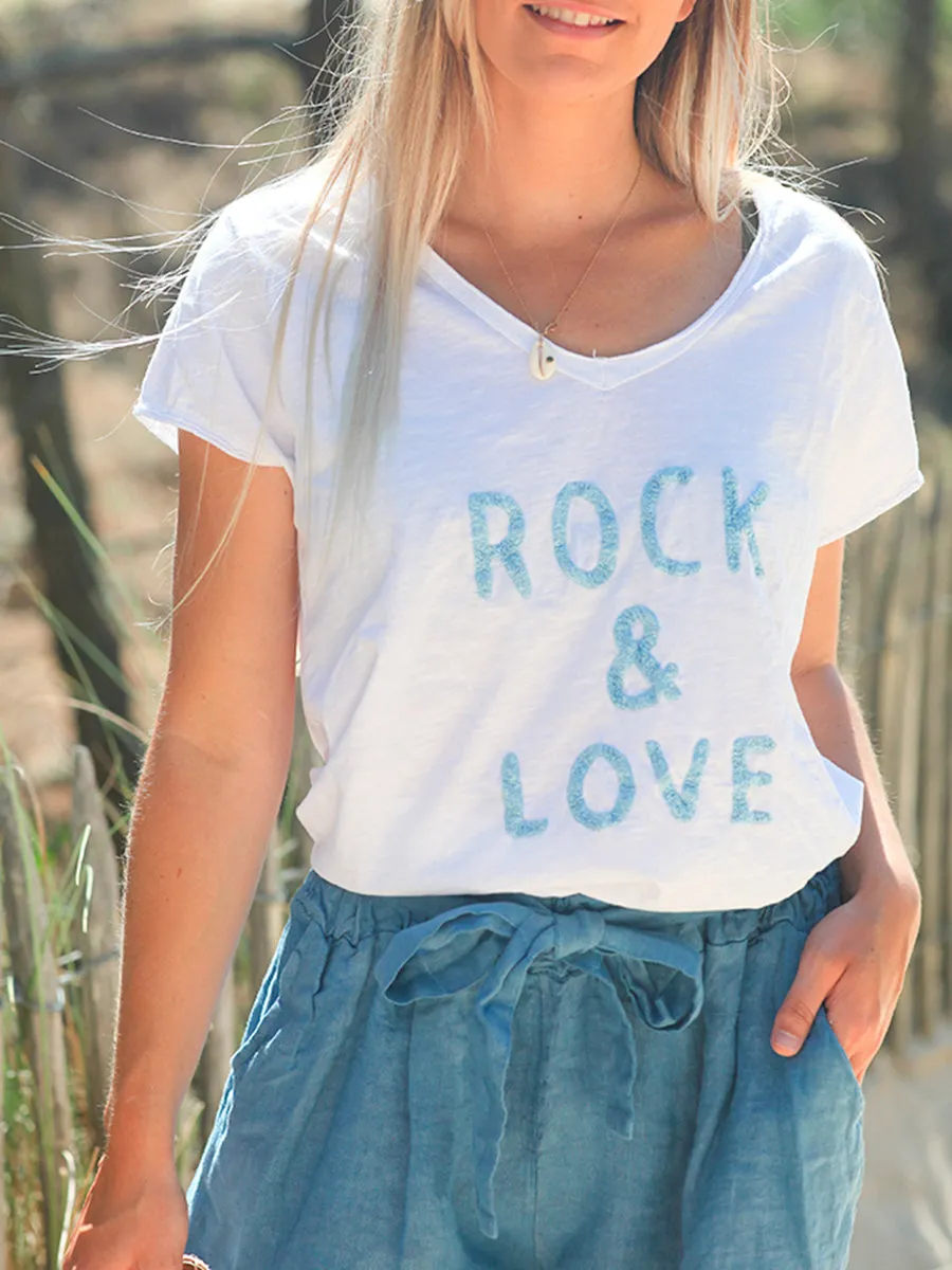 Printed Letter Casual Short Sleeve Set