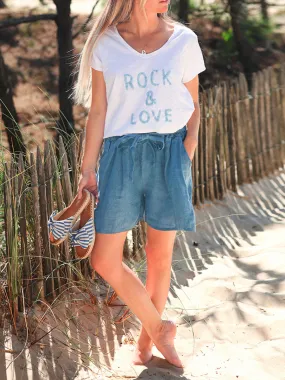 Printed Letter Casual Short Sleeve Set