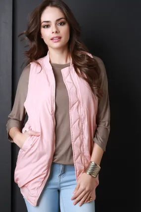 Puffy Sleeveless Zip-Up Vest