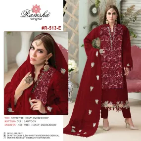 Ramsha R-513 Nx Net With Embroidery Suit