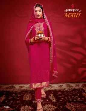Rangoon Mahi Linen Jacquard Karwachauth Special Ready To Wear Collection