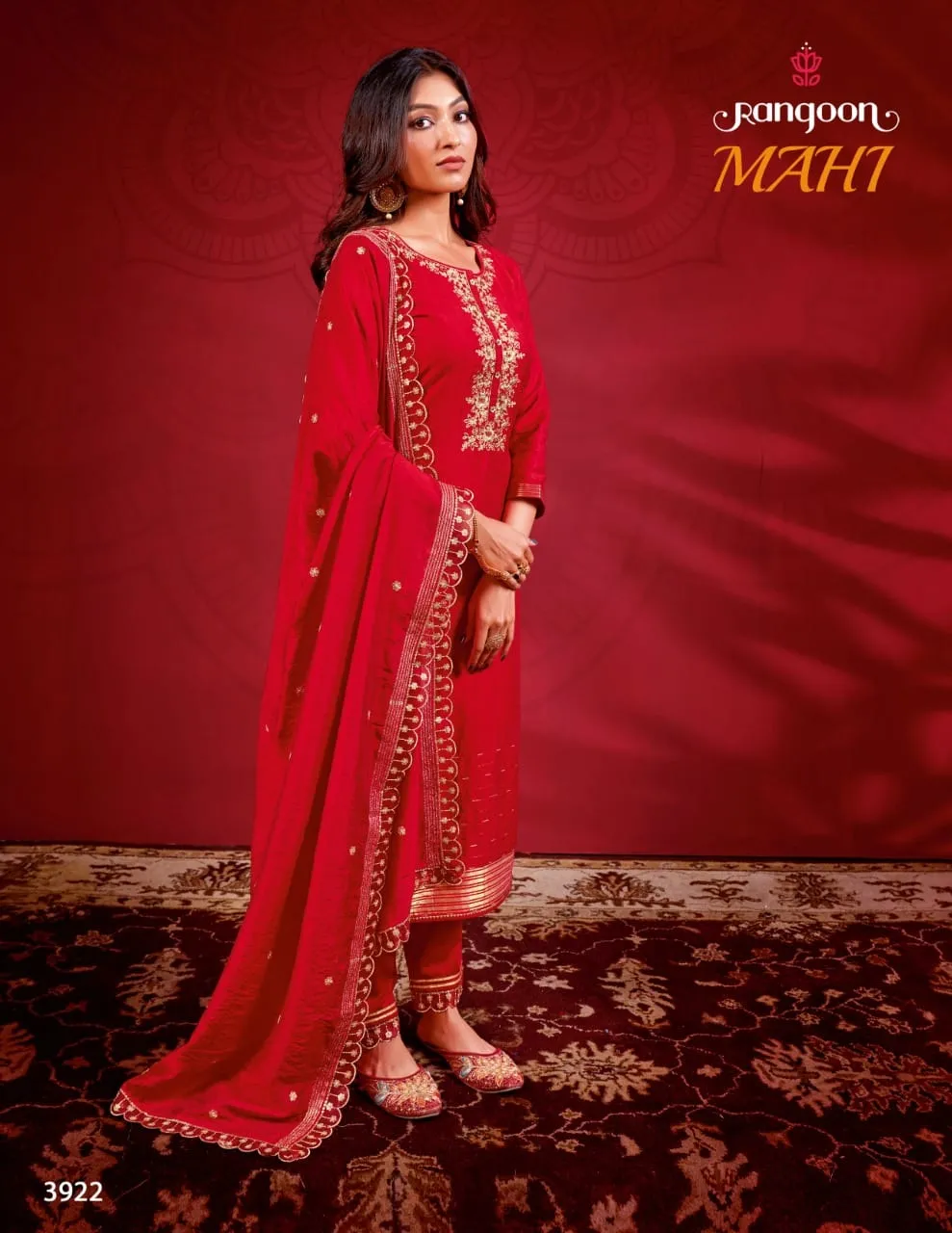 Rangoon Mahi Linen Jacquard Karwachauth Special Ready To Wear Collection