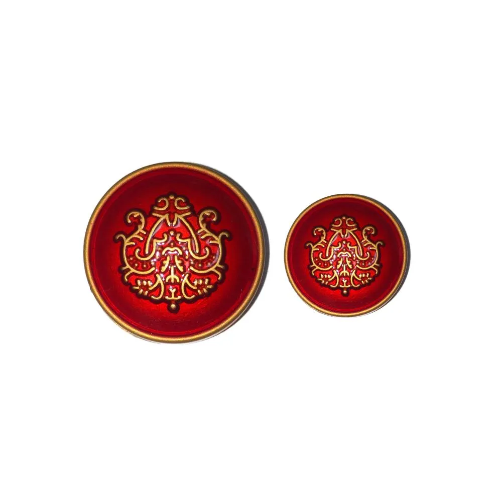 Red Traditional Design Metal Buttons
