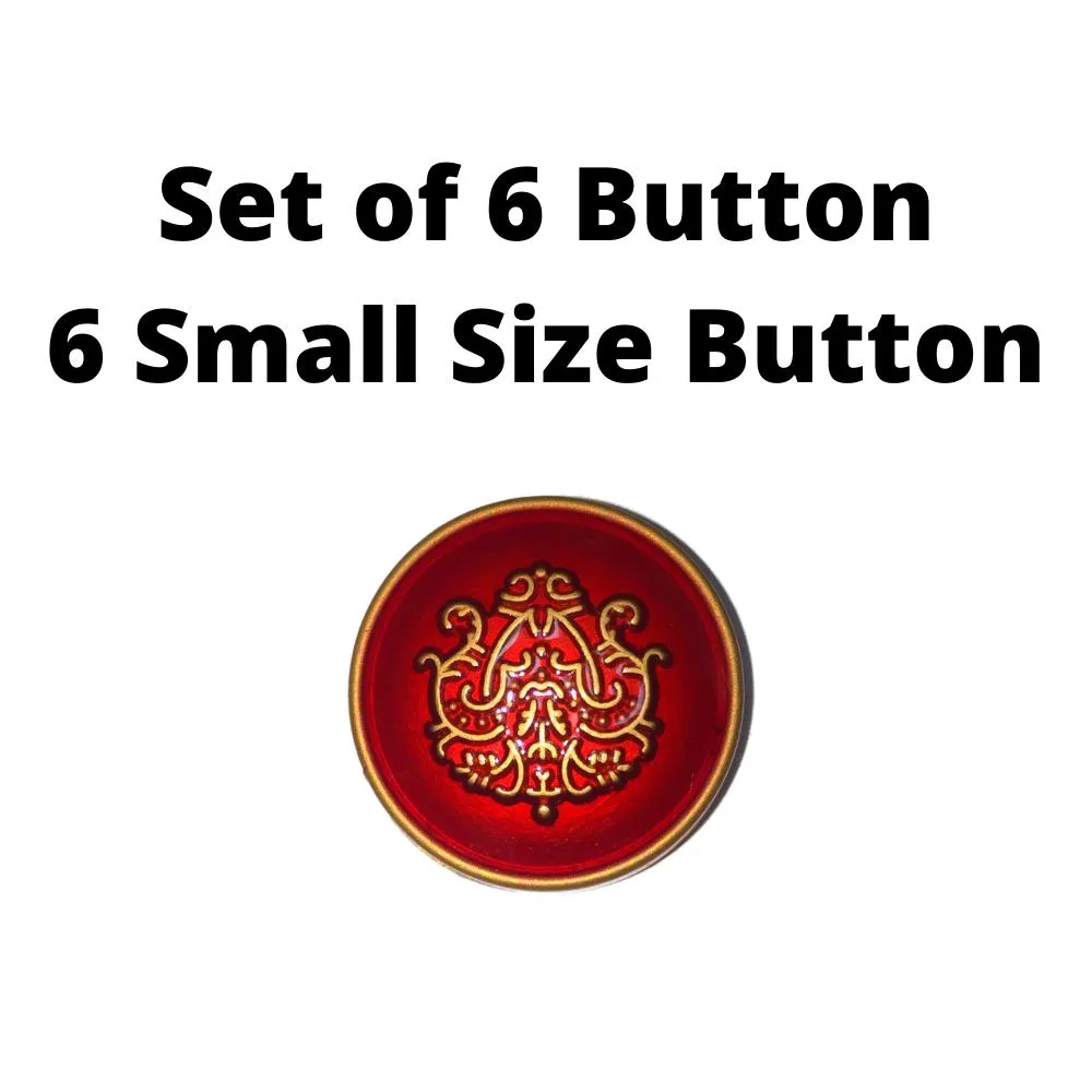 Red Traditional Design Metal Buttons