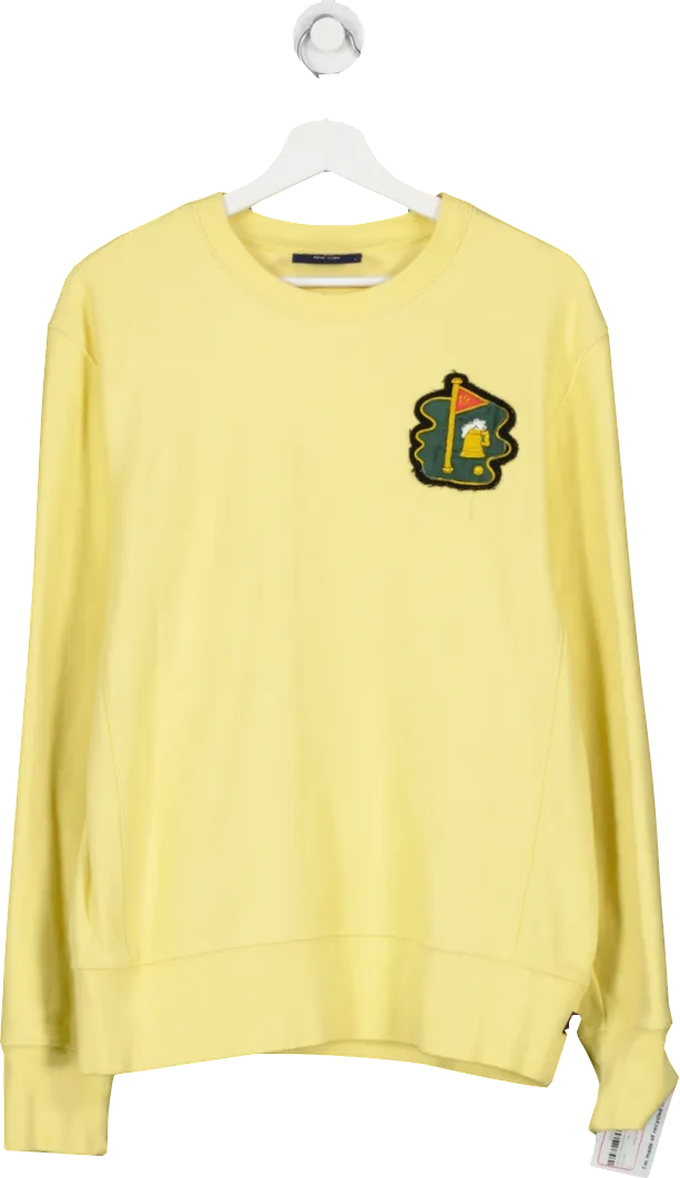 Rowing Blazers Yellow Golf Logo Sweater UK L