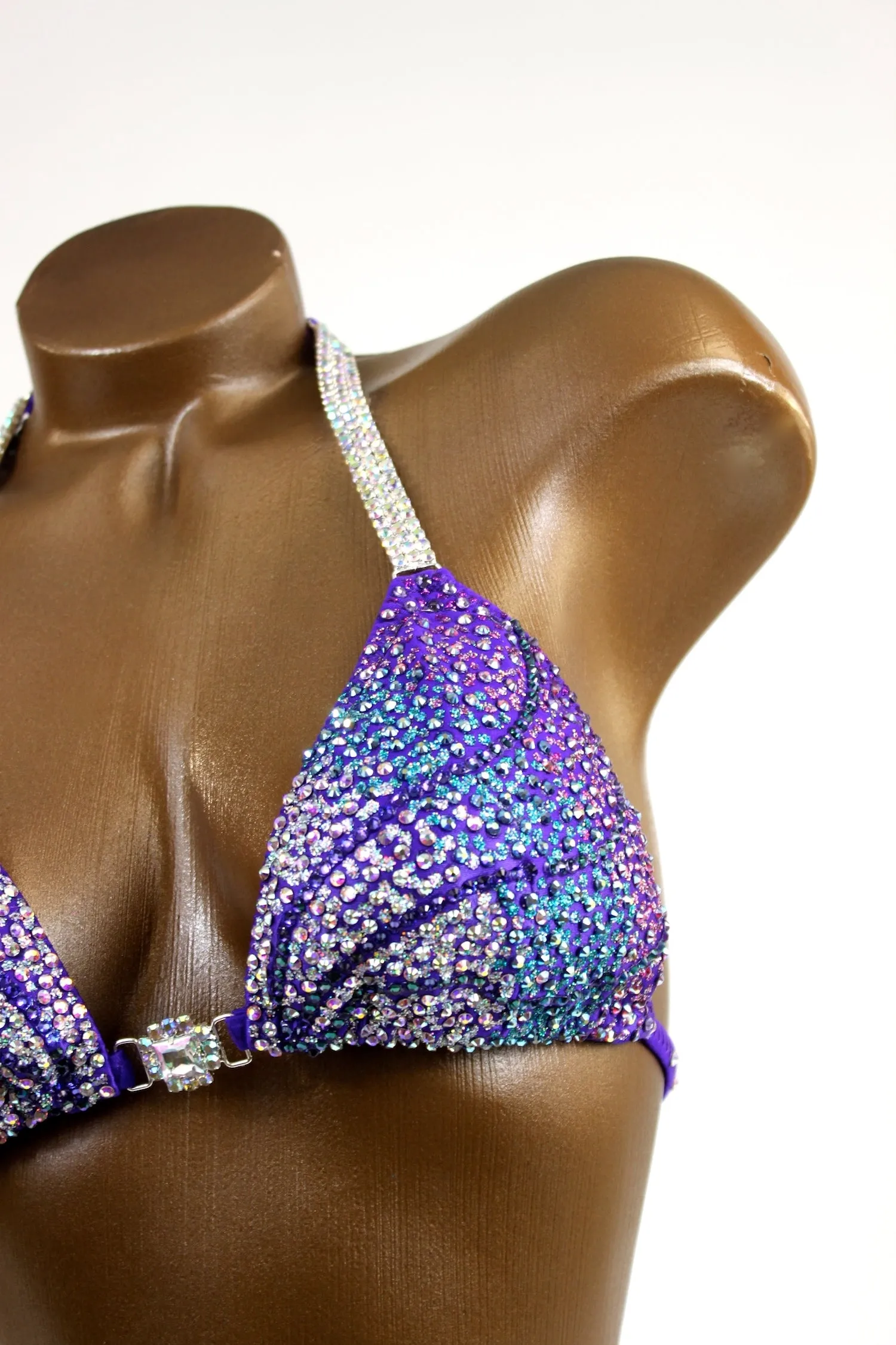 Royal Purple Gradient Sparkling Figure Competition Suit