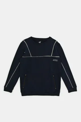 Senior Boys Navy Embellished Sweatshirt