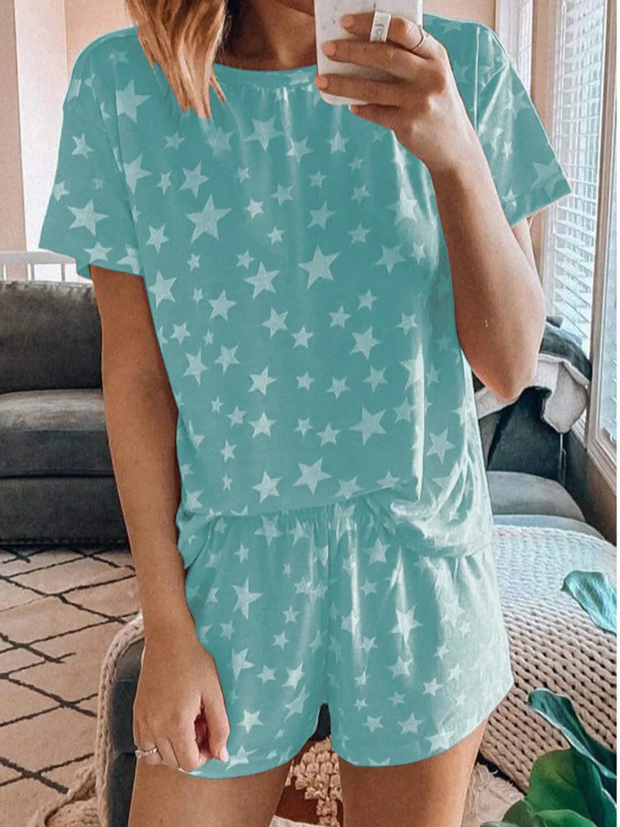 Short Sleeve Casual Star Suits