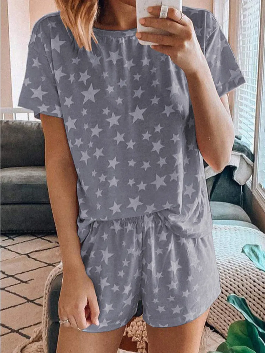 Short Sleeve Casual Star Suits