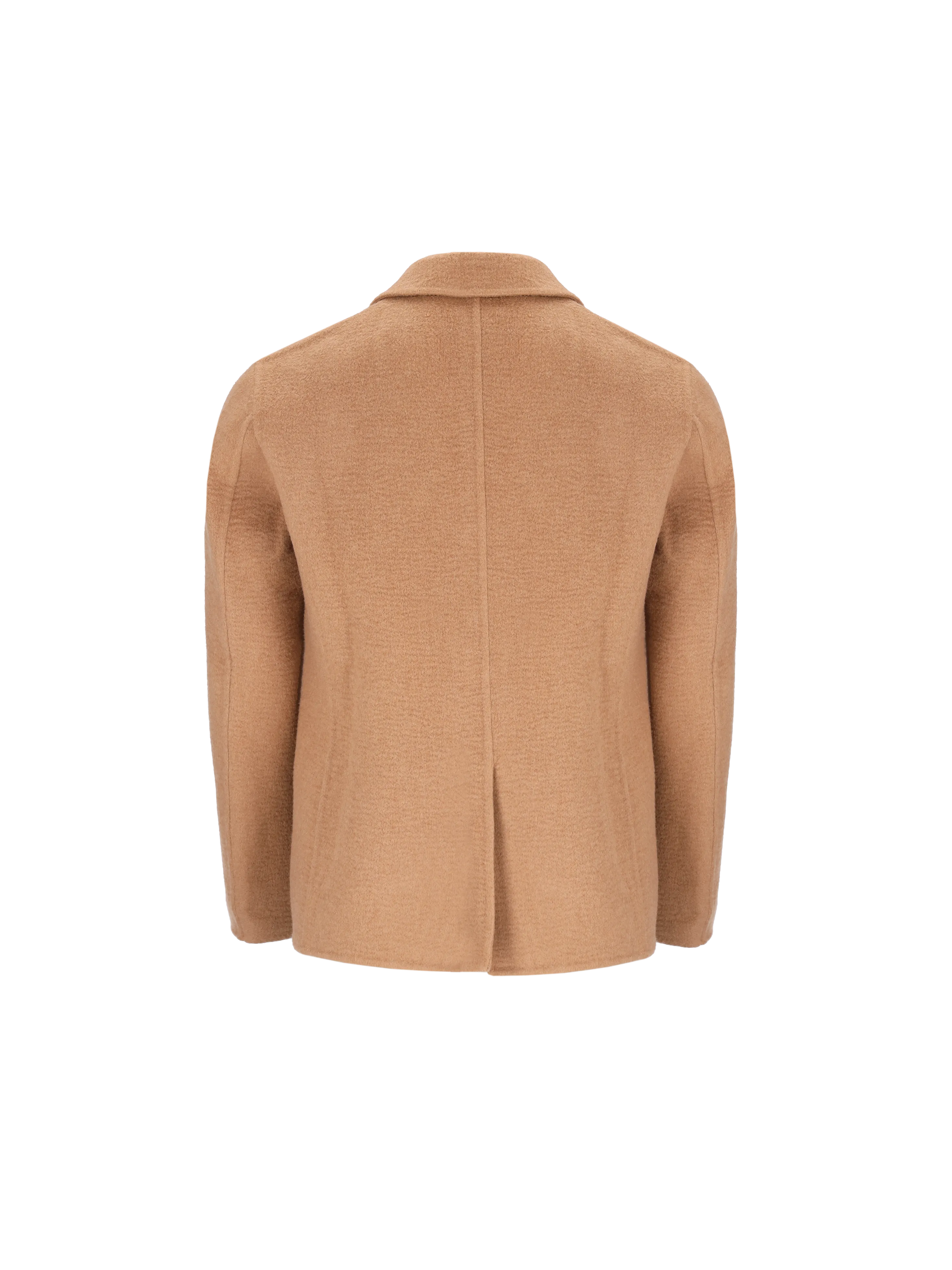 single-breasted camel-hair blazer