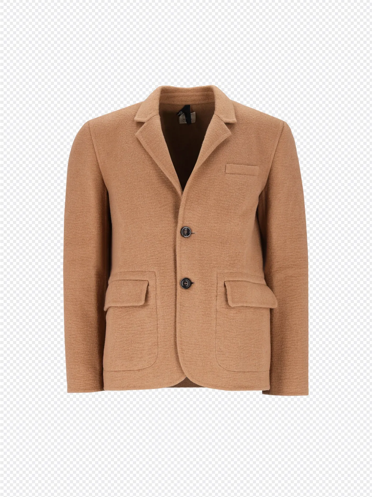 single-breasted camel-hair blazer