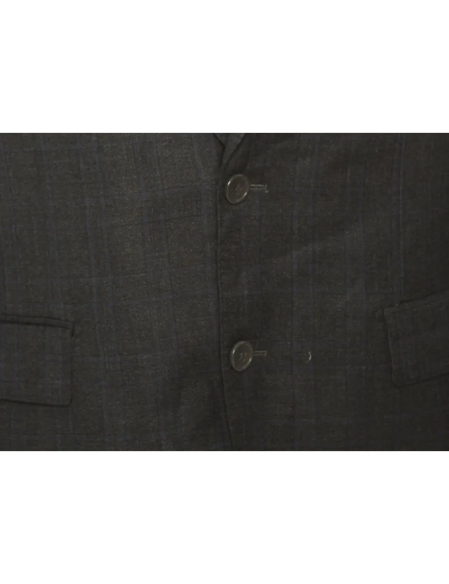 Single Breasted Checked Blazer - M
