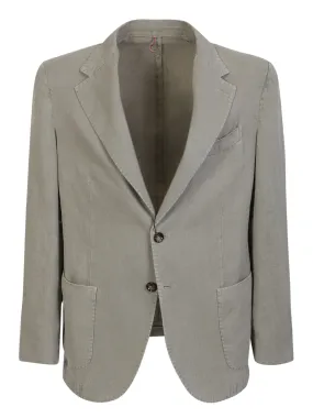 Single-breasted sage green jacket