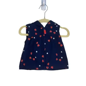 Sleeveless Hooded Zip Up Vest / Hearts