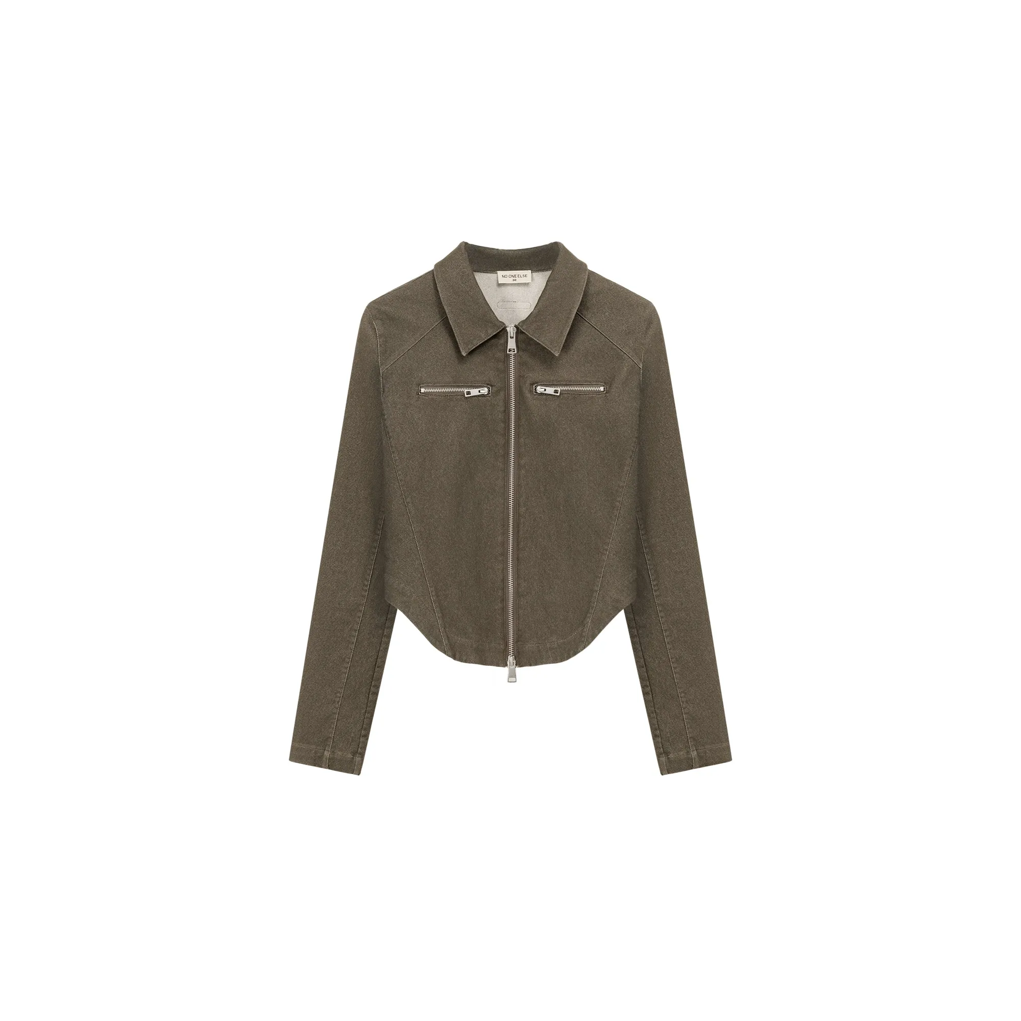 Solid Zip-Up Shirt