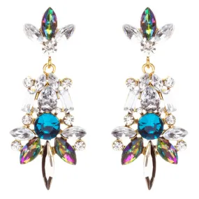 Striking Fashion Crystal Rhinestone Rare Elegant Dangle Earrings E827 Multi