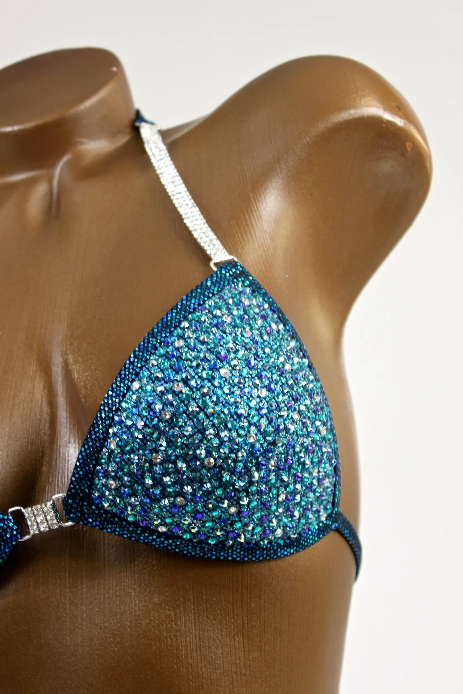 Teal/Sapphire Crystallized Bikini Suit