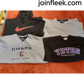 VINTAGE MEN BRANDED SWEATSHIRTS/HOODIE TOPS 30- PIECES