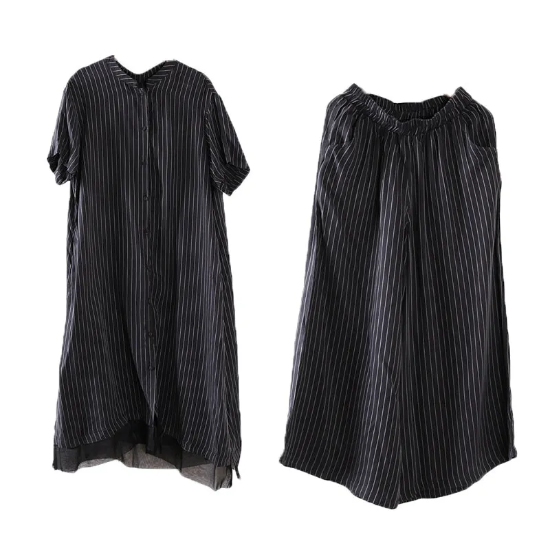 Women Summer Suits Loose Women Wide Legs ATM962319