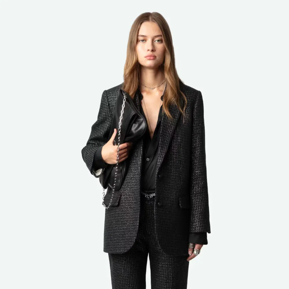 Zadig & Voltaire Viva Shimmer Jacket - Noir